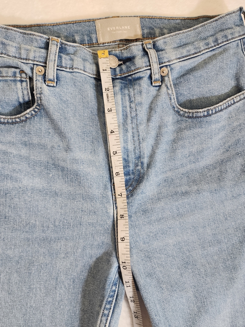 Everlane The Cheeky Crop Jeans Size 28 Light Wash Straight Leg - Picture 5 of 10